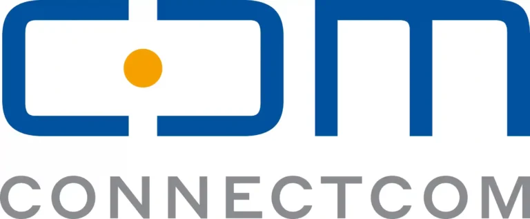 Das Logo von CONNECTCOM zeigt den blauen Schriftzug „CONNECTCOM“ in Großbuchstaben auf weißem Grund. Als Experte für hochwertige Glasfaserkomponenten und Spleißtechnik steht CONNECTCOM für zuverlässige Verbindungen im Breitbandausbau.